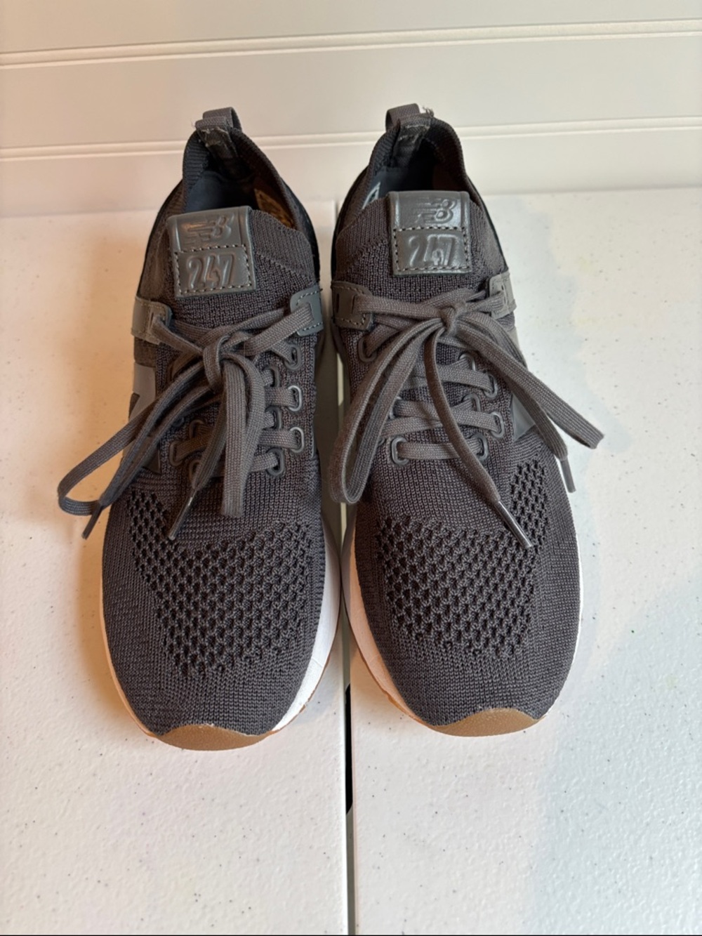 New Balance 247 Women's Gray Knit Athletic Sneakers